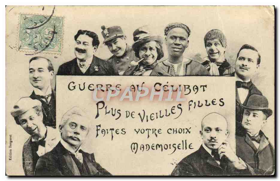 CPA Guerre Au Celibat Plus De Vieilles Filles Humour 