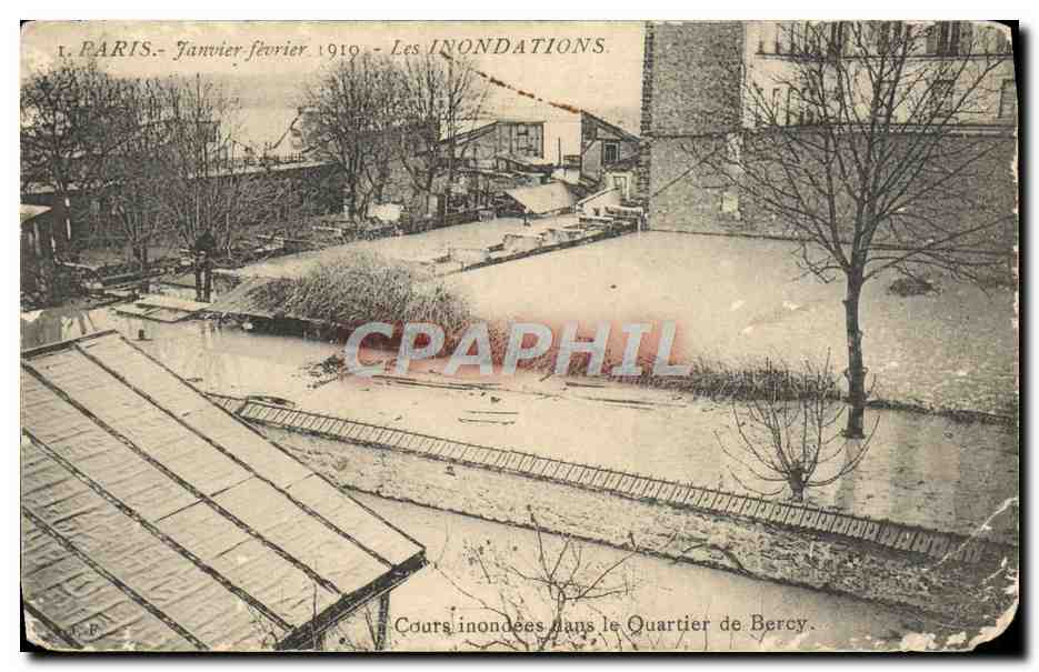 CPA Paris Janvier Fevrier 1910 Les Inondations