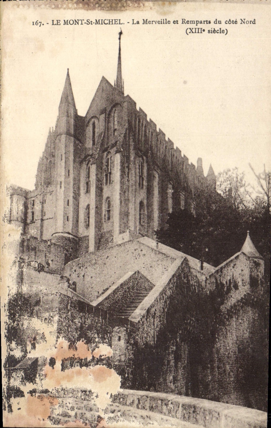 Le Mont-Saint-Michel - La Merveille et Remparts du côté Nord (XIIIe siècle)