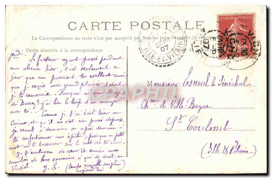 CPA Vichy La vieille tour Enfants dans uen charette  — Rückseite