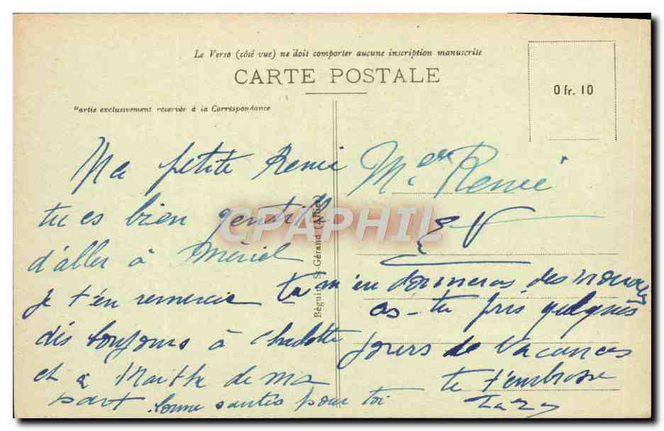 CPA Vichy Eglise St Louis  — Verso