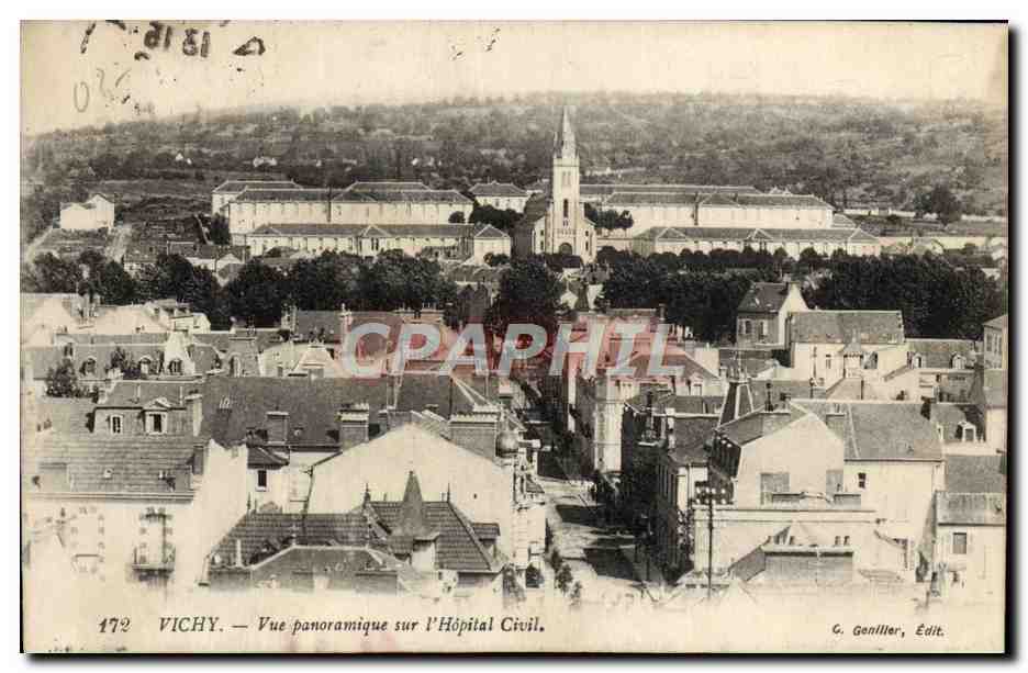 CPA Vichy Vue panoramique sur I'Hopital Civil