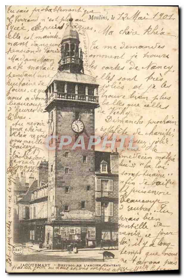 CPA Moulins Jacquemart Beffroi De L'Ancien Chateau