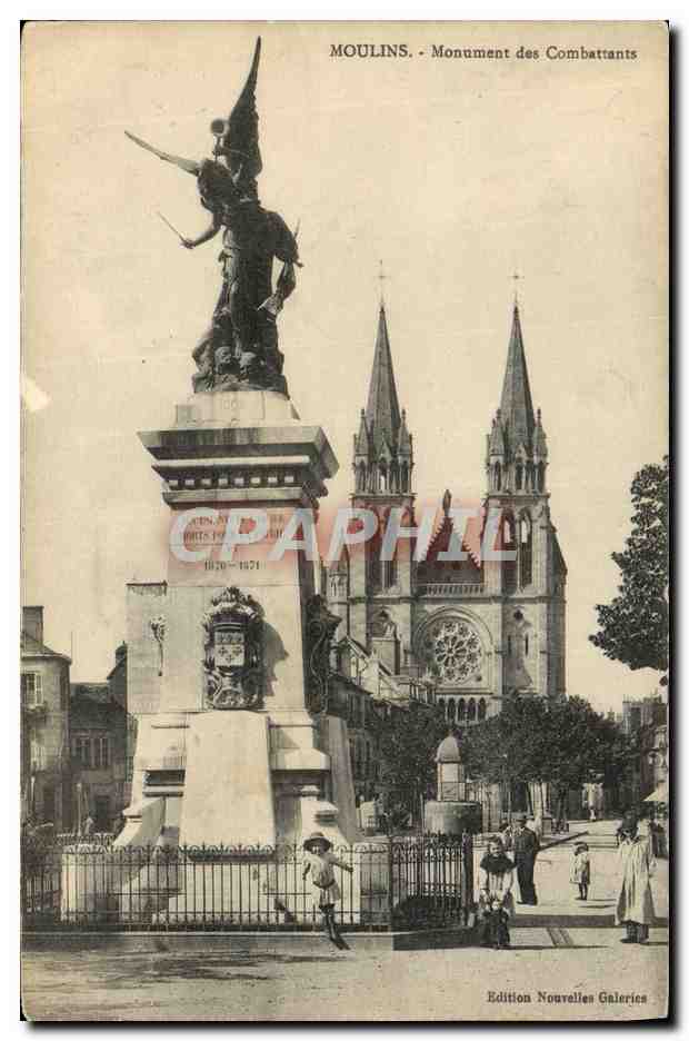CPA Moulins Monument des Combattants Enfants Militaria