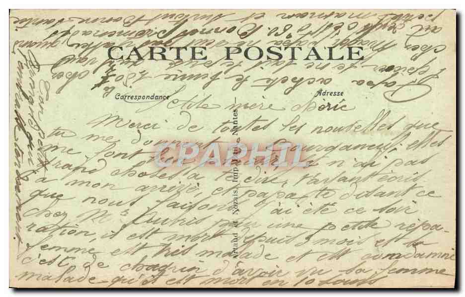 CPA Moulins L'ancien Chateau — Verso