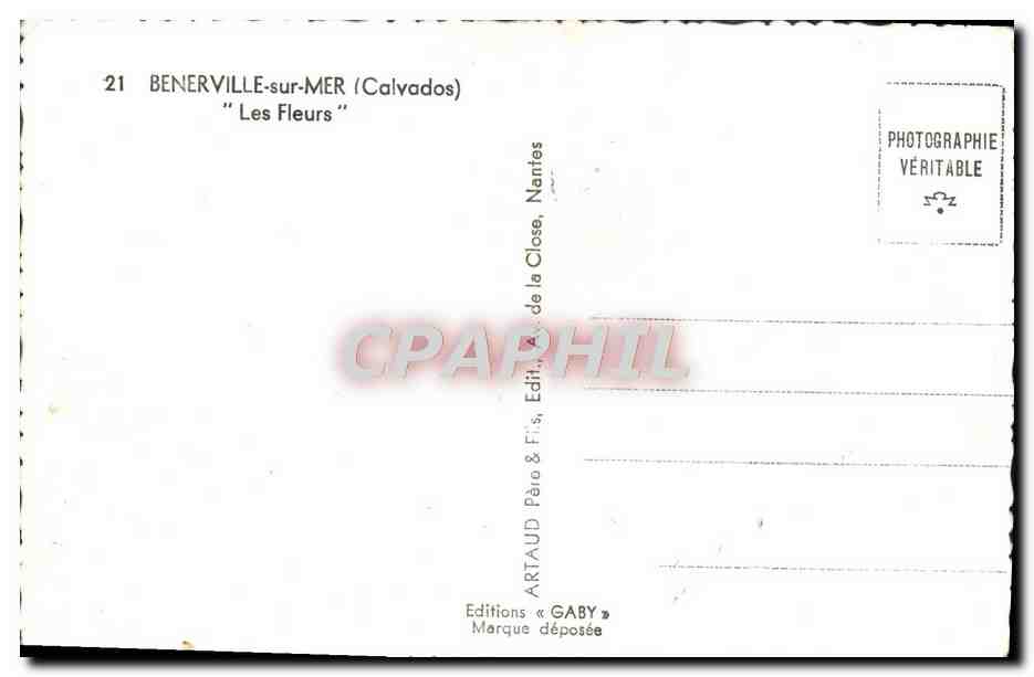 Modern Postcard Benerville sur Mer Les fleurs — Back