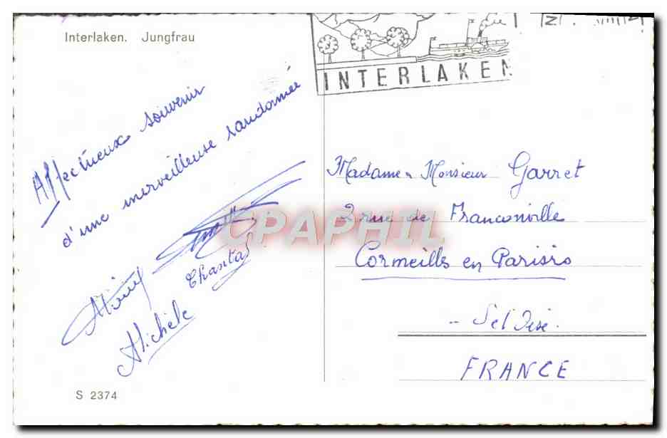 CPM Interlaken Jungfrau — Rückseite