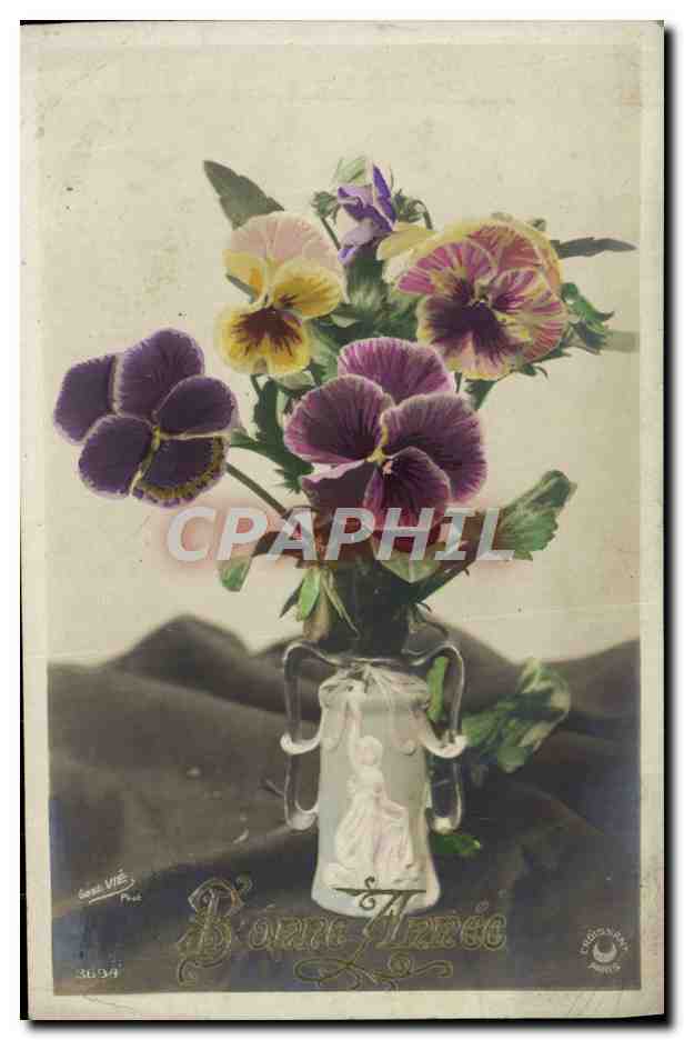 CPA Bonne Annee Fleurs 