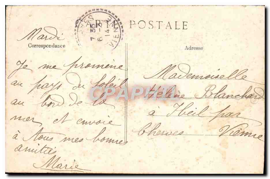 CPA Cote D'Azur Sam Salvadour L'hotel de ville — Rückseite