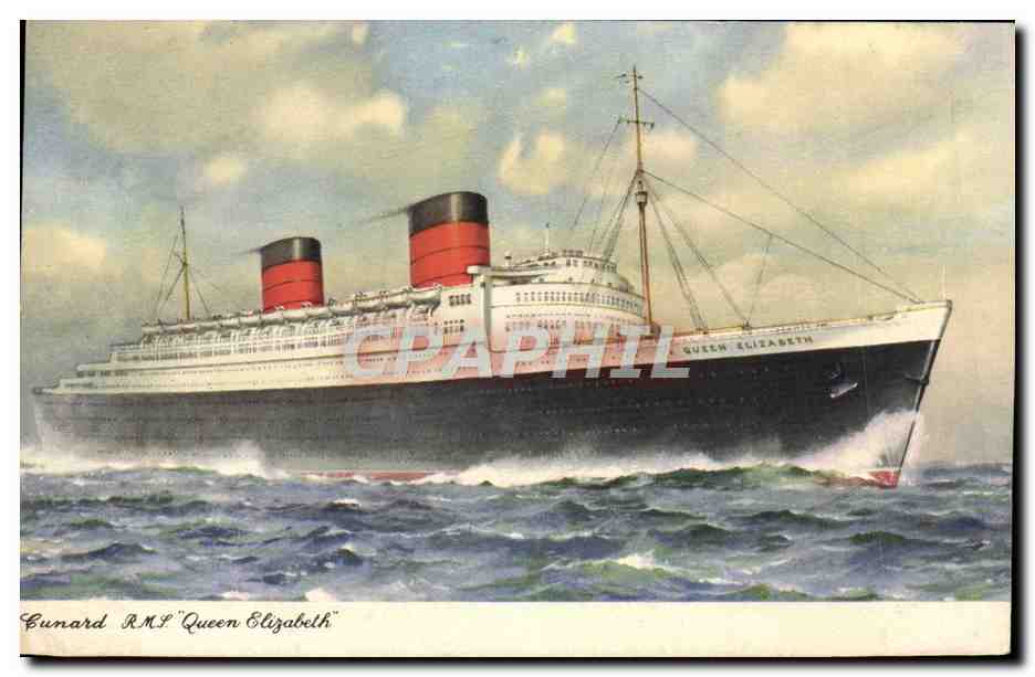 CPA Paquebot Bateau Queen Elizabeth