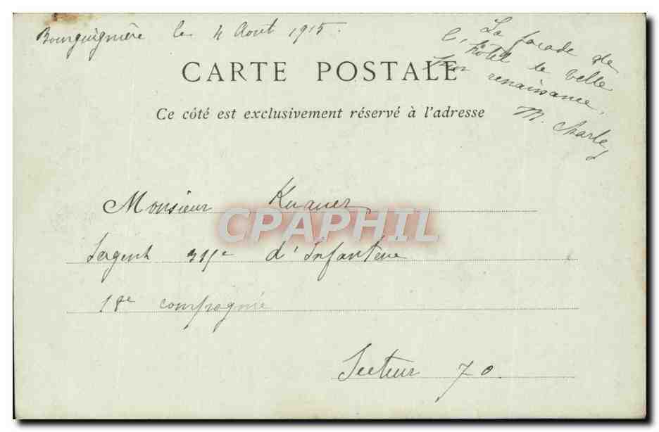 CPA Saumur L'Hotel de Ville — Rückseite