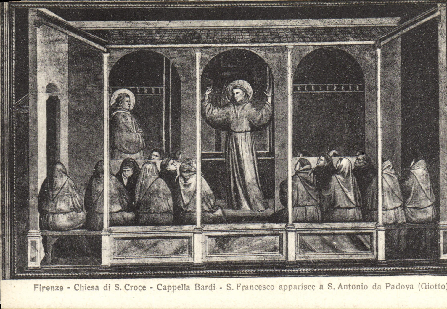 CPA Firenze S Croce Cappella Bardi S Francesco Apparisce a S Antonio da Padova Giotto