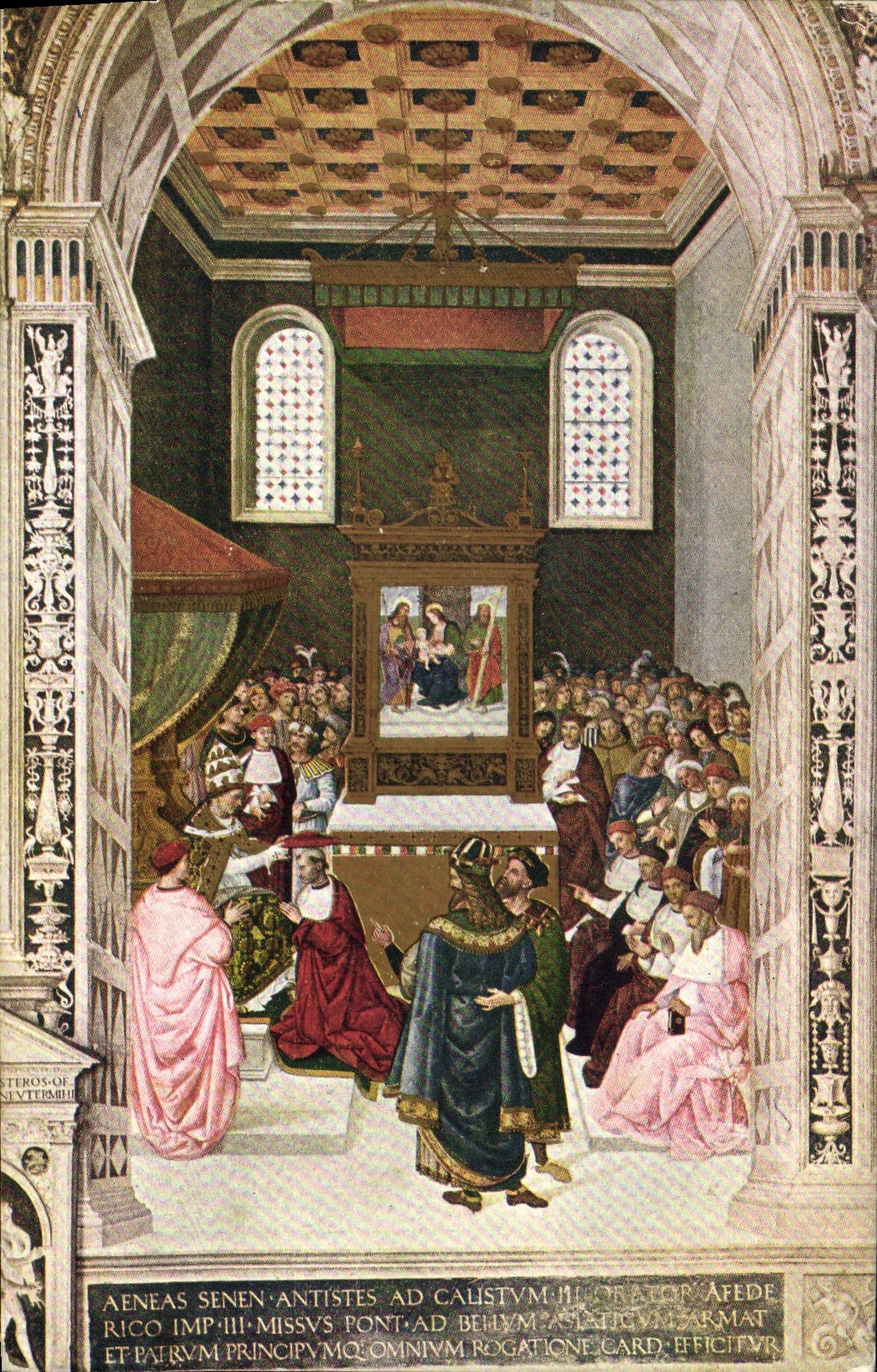CPA Siena Libreria Del Duomo Pinturicchio Enea Piccolomini Creato Cardinale Da Calisto III