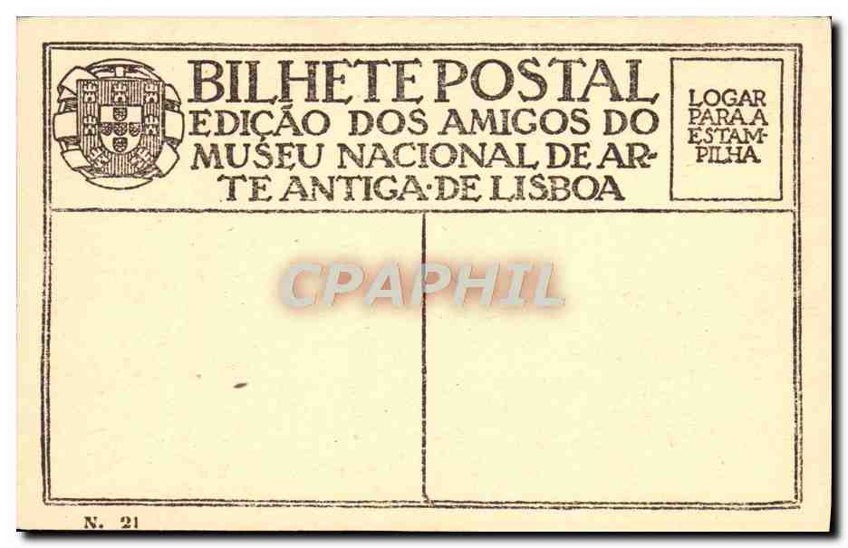 CPA Escola Portuguesa Mestre De S Bento Adoracao dos Reis Magos — Verso