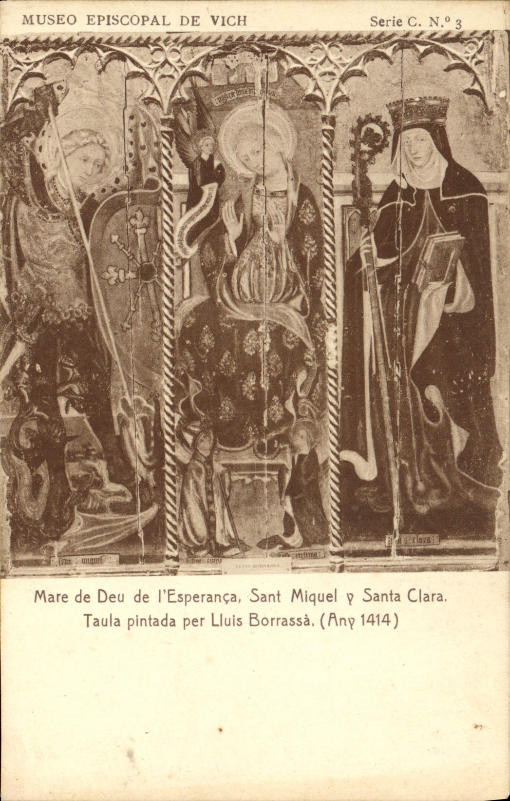 CPA Museo Episcopal De Deu De I Esperanca Sant Miquel Santa Clara Taula Pintada Per Lluis Borrassa Vich