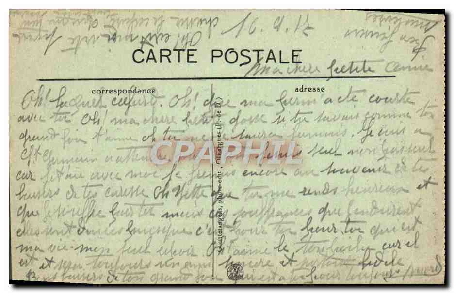 Sommet du PUY de DOME — Les Ruines du Temple de Mercure et l'Observatoire — G. d'O. — Verso