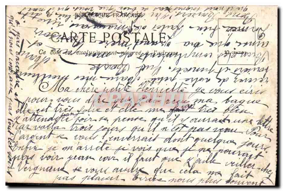 CPA Etablissement thermal de Vichy  — Rückseite