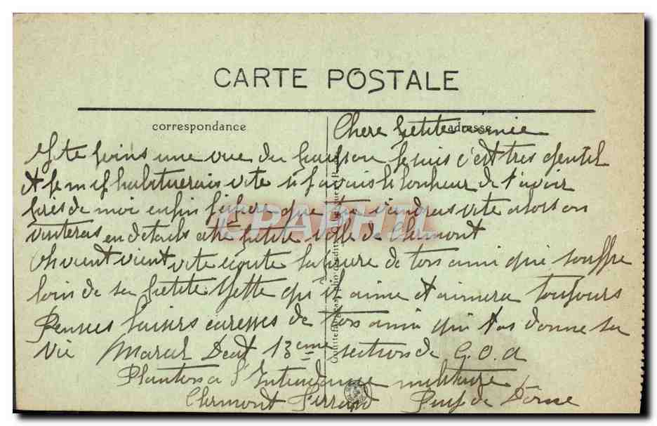 CPA Vue Generale De Royat Et Clermont Ferrand — Rückseite