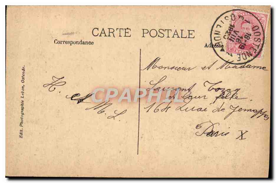 CPA Ostende Le Port Des Bateaux De Peche — Rückseite