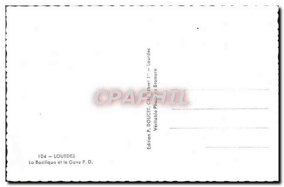 CPM Lourdes La Basilique Et Le Gave — Verso