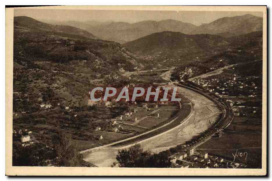 CPA Cote D Azur Nice La Vallee Du Paillon Et La Trinite Victor Vue Prise De La Grande Corniche