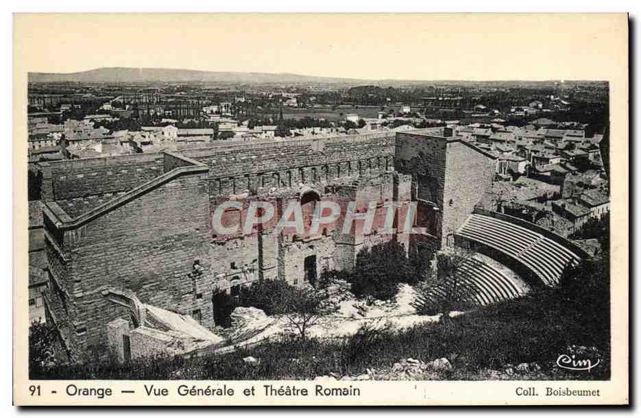 CPA Orange Vue Generale Et Theatre Romain
