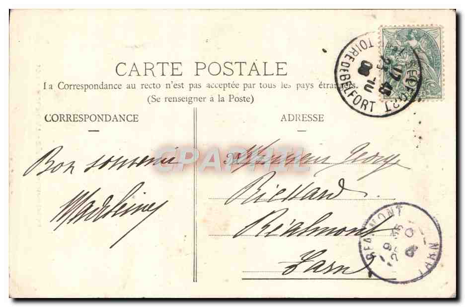 CPA Belfort Eglise St Christophe — Verso