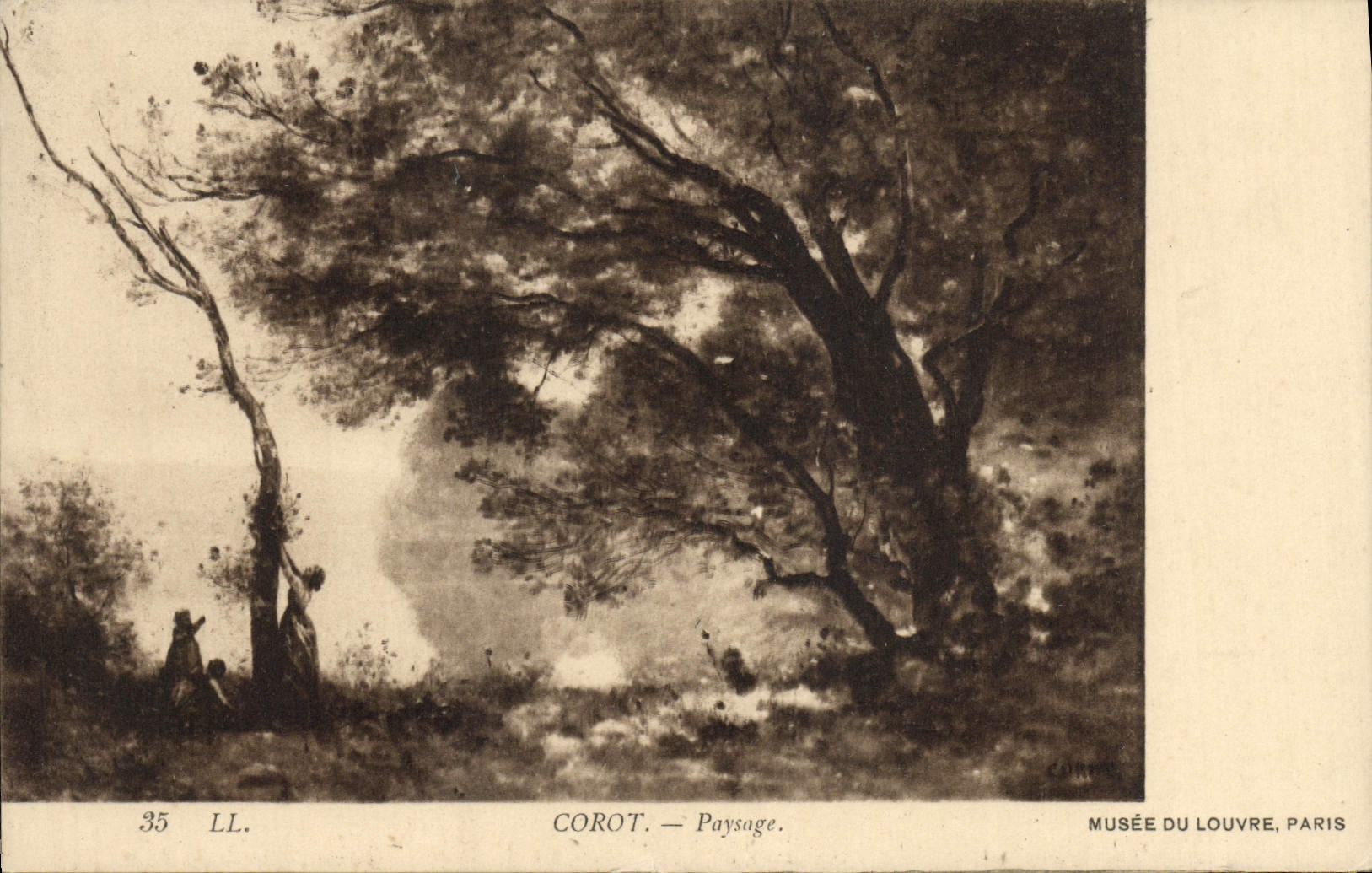 CPA Corot Paysage Musee du Louvre Paris