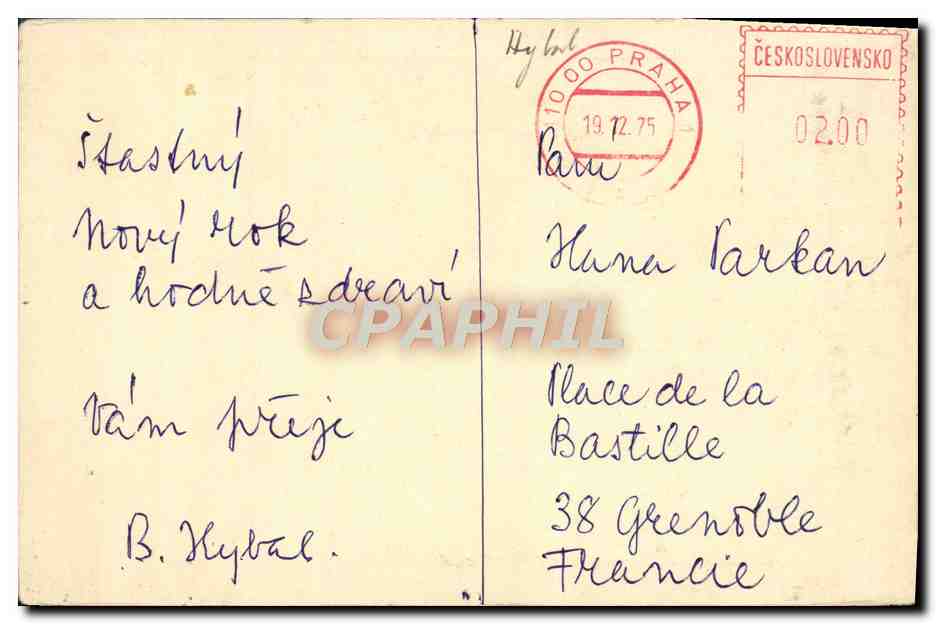 CPA Prague  — Verso
