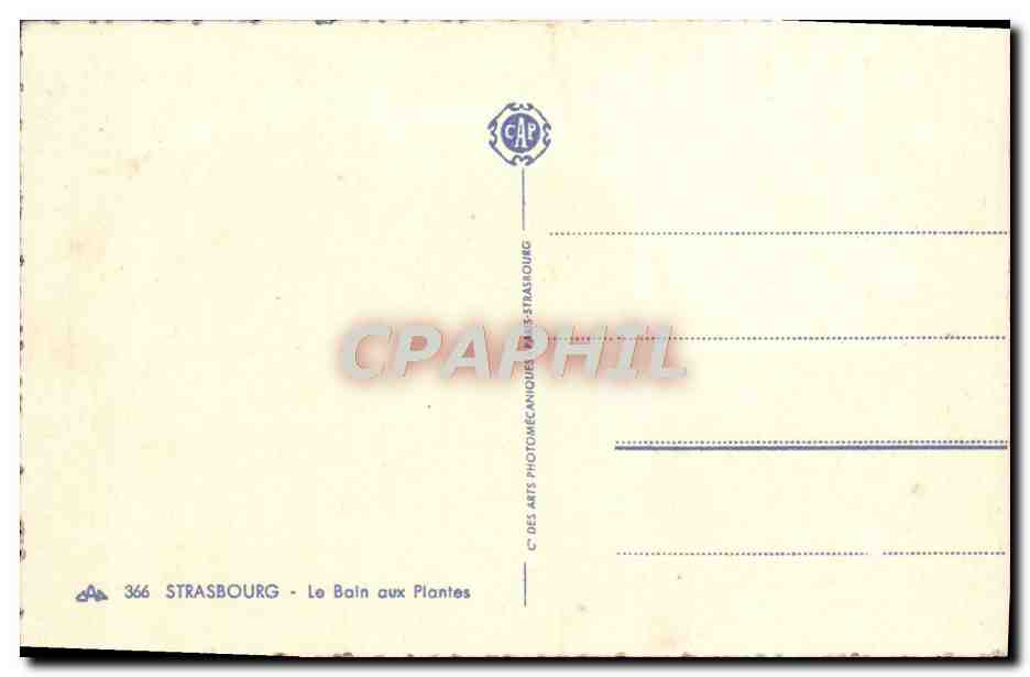 CPA Strasbourg Le Bain aux Plantes — Verso