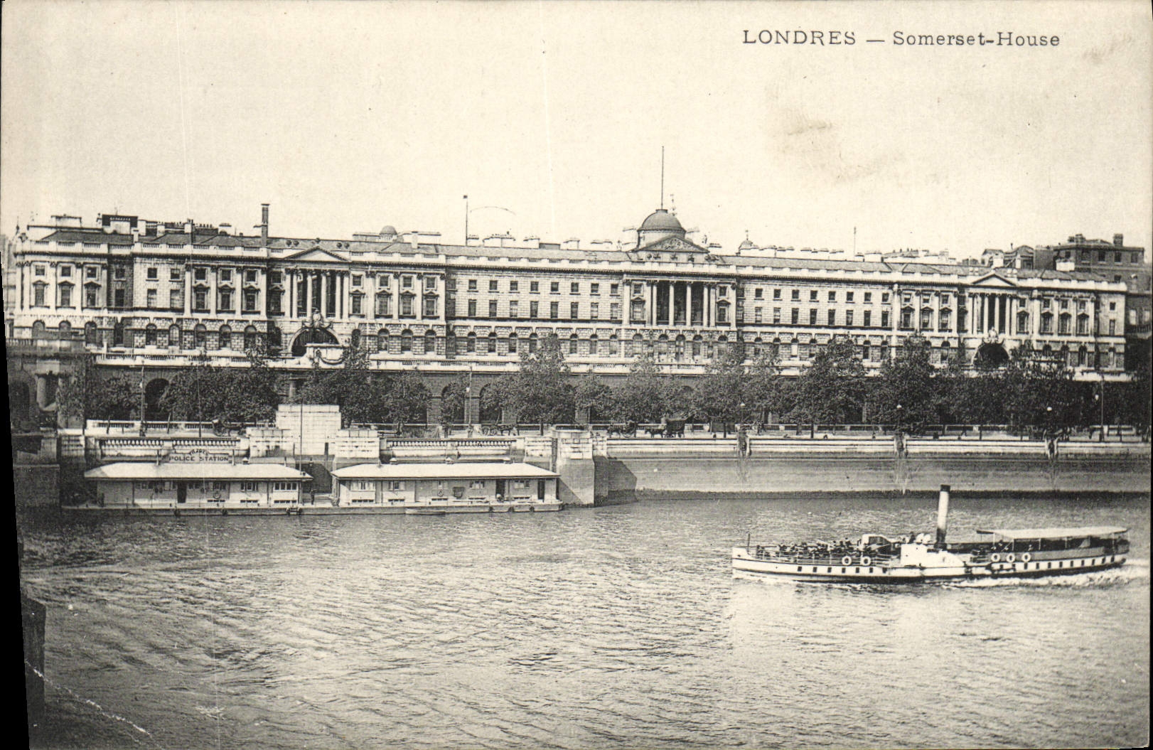 CPA Londres Somerset House Bateau