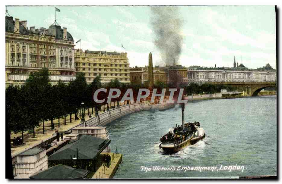 CPA The Victoria Embankment London Bateau 