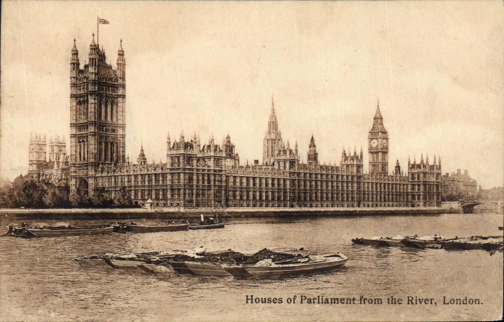 CPA House of Parliament from the River London Bateau