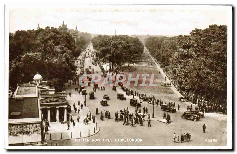 CPA Rotten Row Hyde Park London Chevaux Hippisme