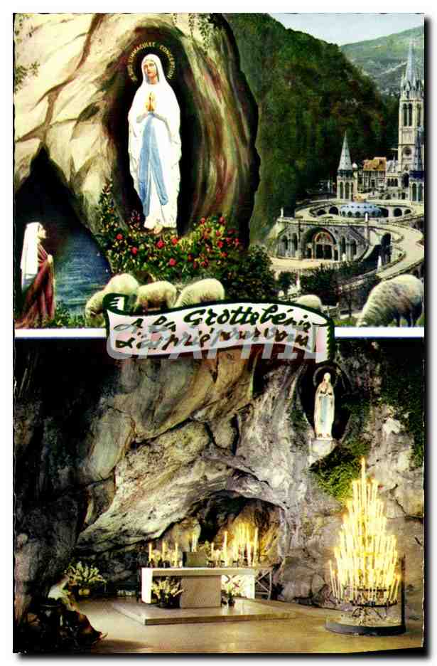 CPM Lourdes La basilique L'apparition et la grotte