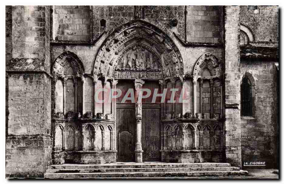 CPM Saint Emilion Eglise Collegiale Portail Nord de l'eglise collegiale