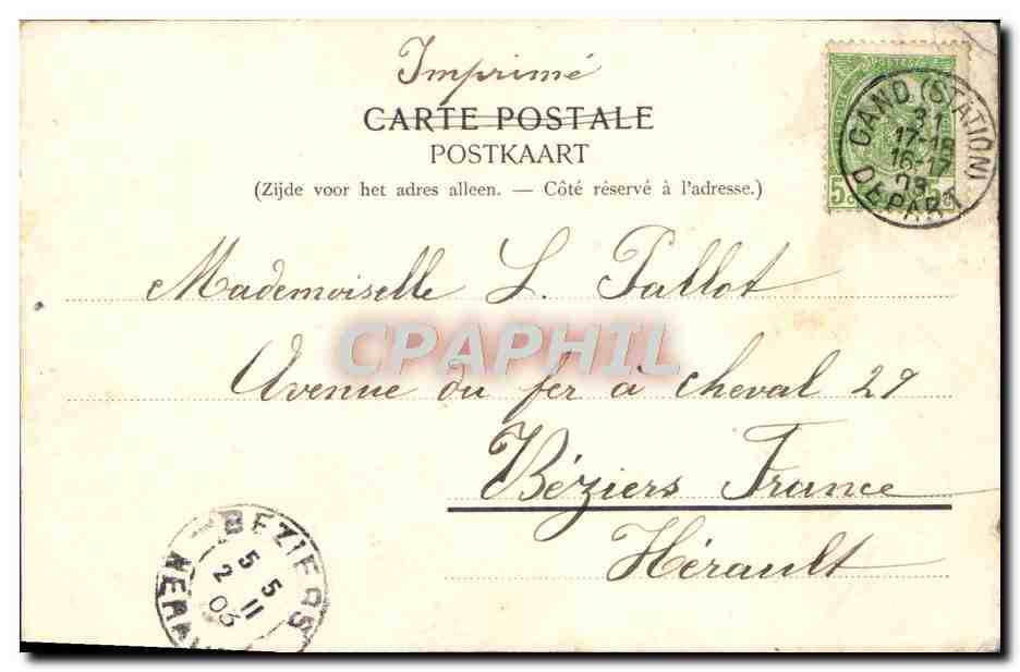 CPA Gand Entree du nouveau beguinage Mont St Amand — Back