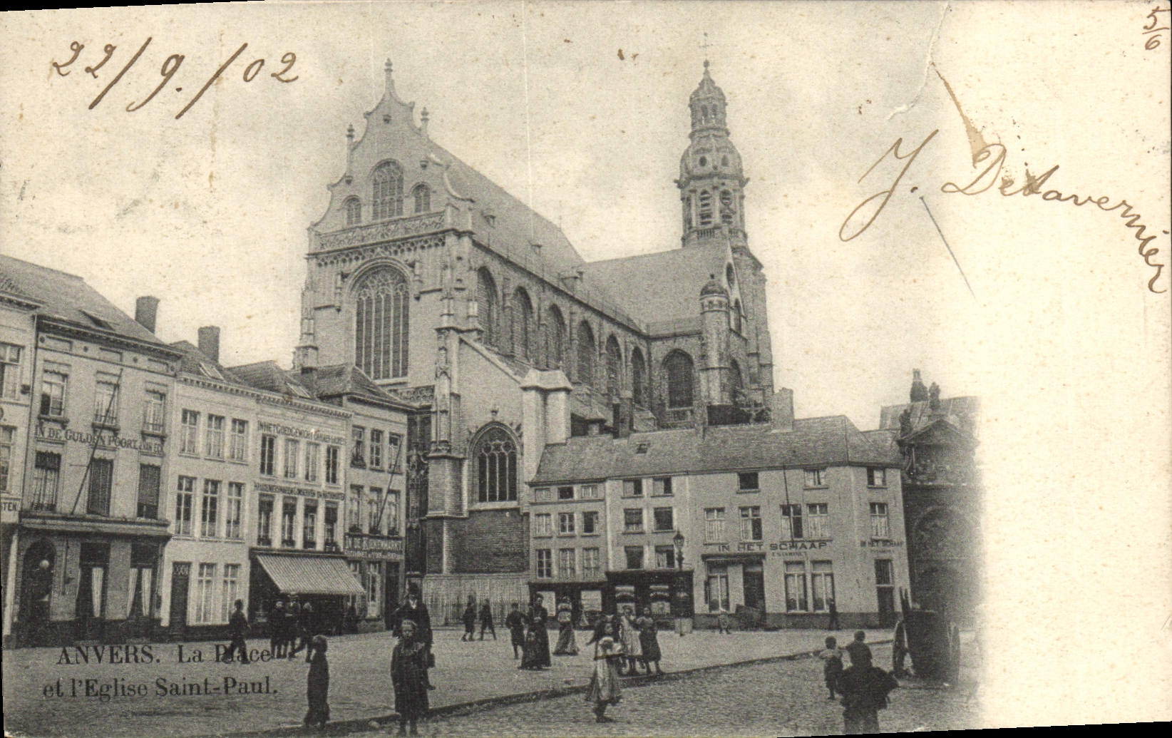 CPA Anvers La place et l'eglise St Paul