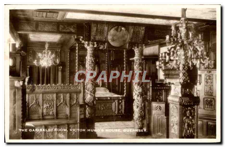 CPA The Garibaldi Room Victor Hugo's Hosue Guernsey Victor Hugo