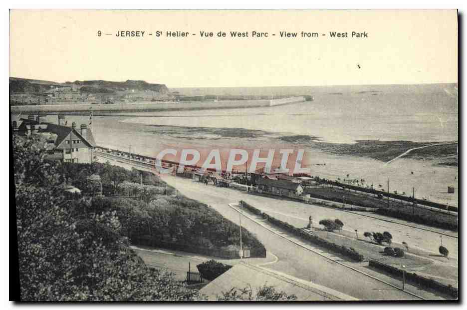 CPA Jersey St Helier Vue De West Parc View From West Park