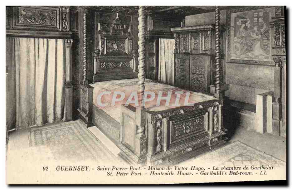 CPA Guernsey Saint Pierre Port Maison De Victor Hugo La Chambre De Garibaldi