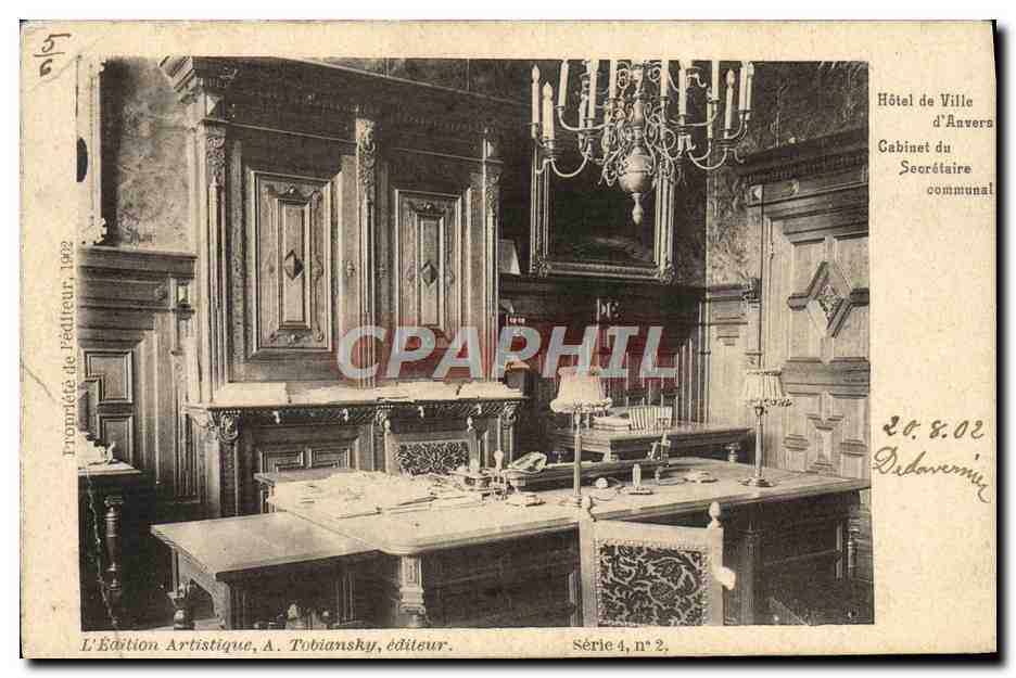 CPA Anvers Hotel de Ville Cabinet du secretaire communal