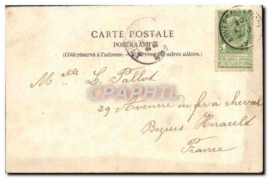 CPA Anvers Hotel de Ville Cabinet du secretaire communal — Reverso