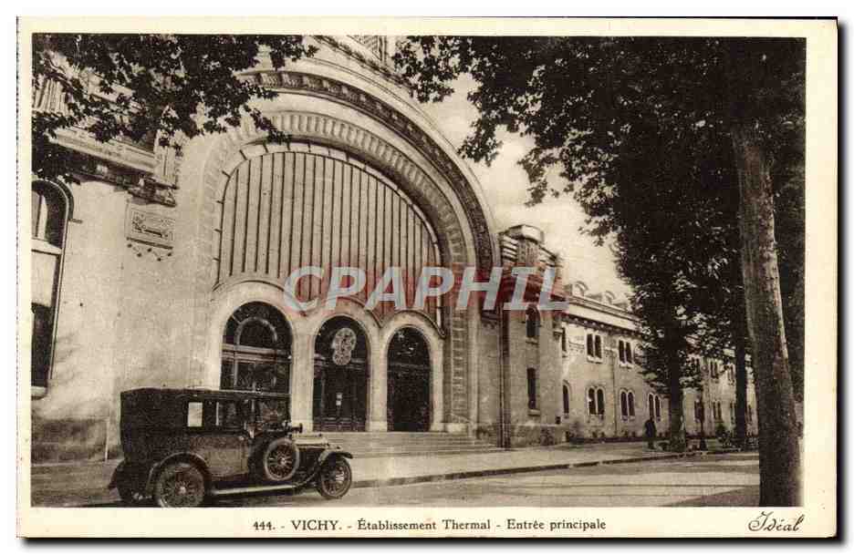 CPA Vichy Etablissement Thermal Entree Principale Automobile