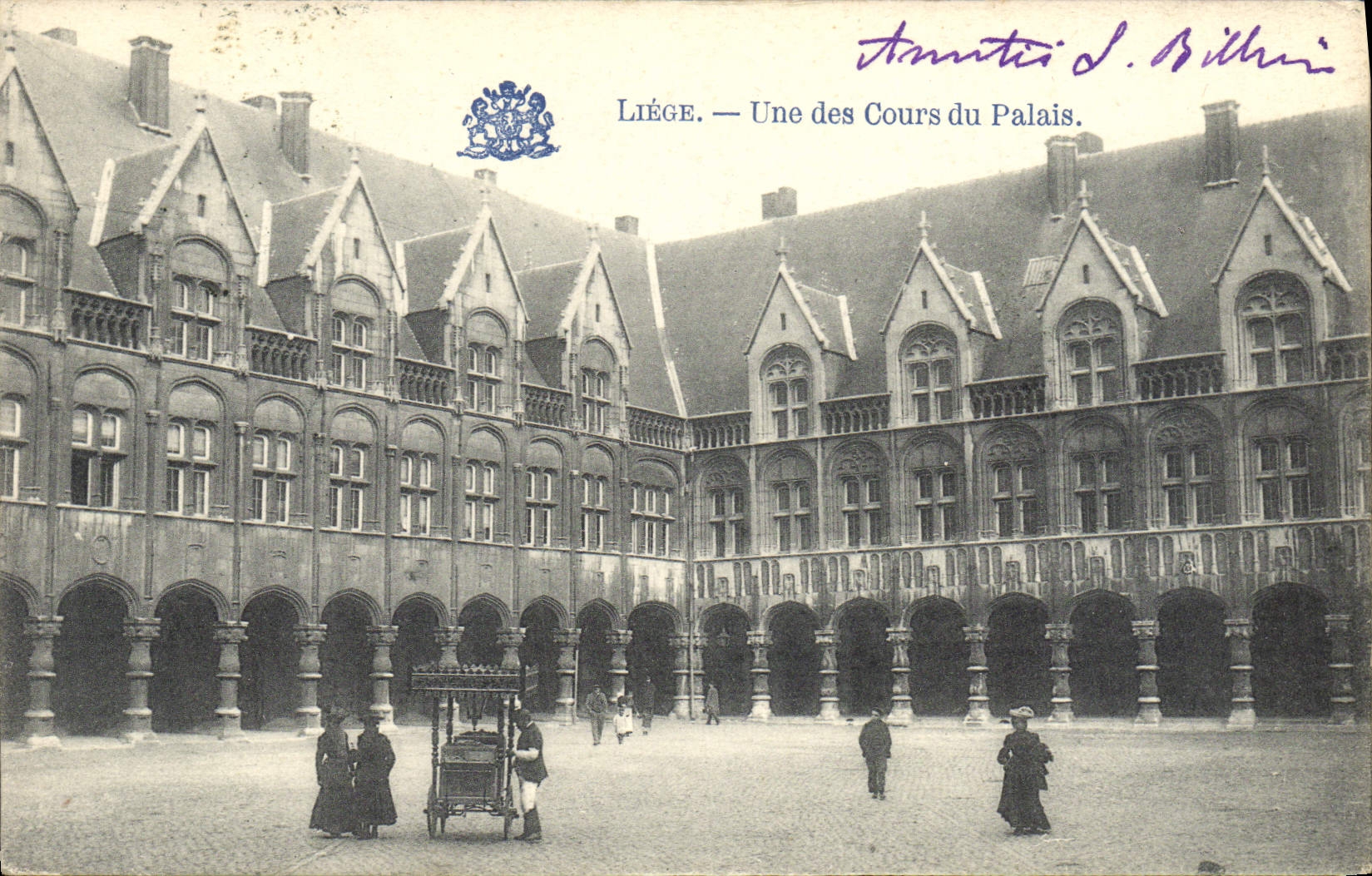 CPA Liege Une Des Cours Du Palais Marchand de glaces