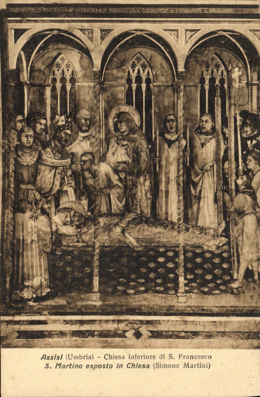 CPA Assisi Chiesa Inferiore di S Francesco S Martino esposto in Chiesa Simone Martini