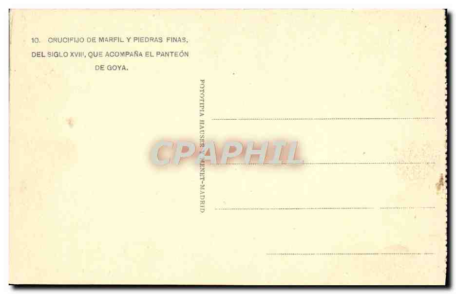CPA Crucifijo De Marfil Y Piedras Finas El Panteon de Goya — Back