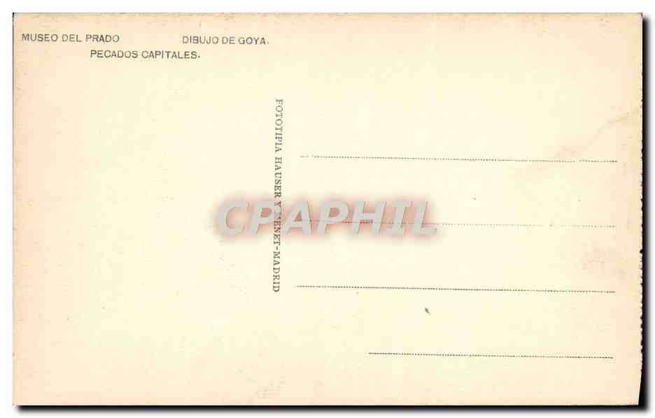 Pecados Capitales — Dibujo de Goya — Fototipia Hauser y Renet, Madrid — Verso