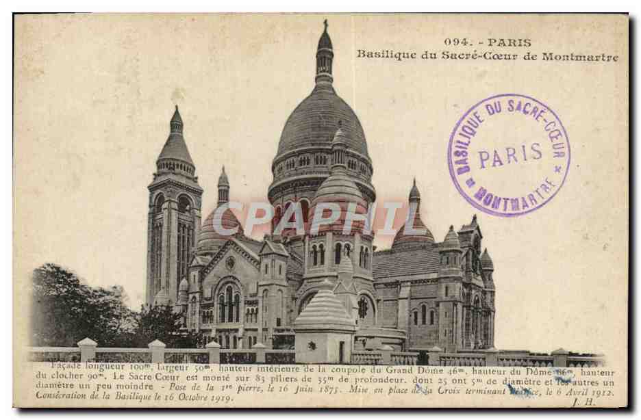 CPA Paris Basilique Du Sacre Coeur De Montmartre