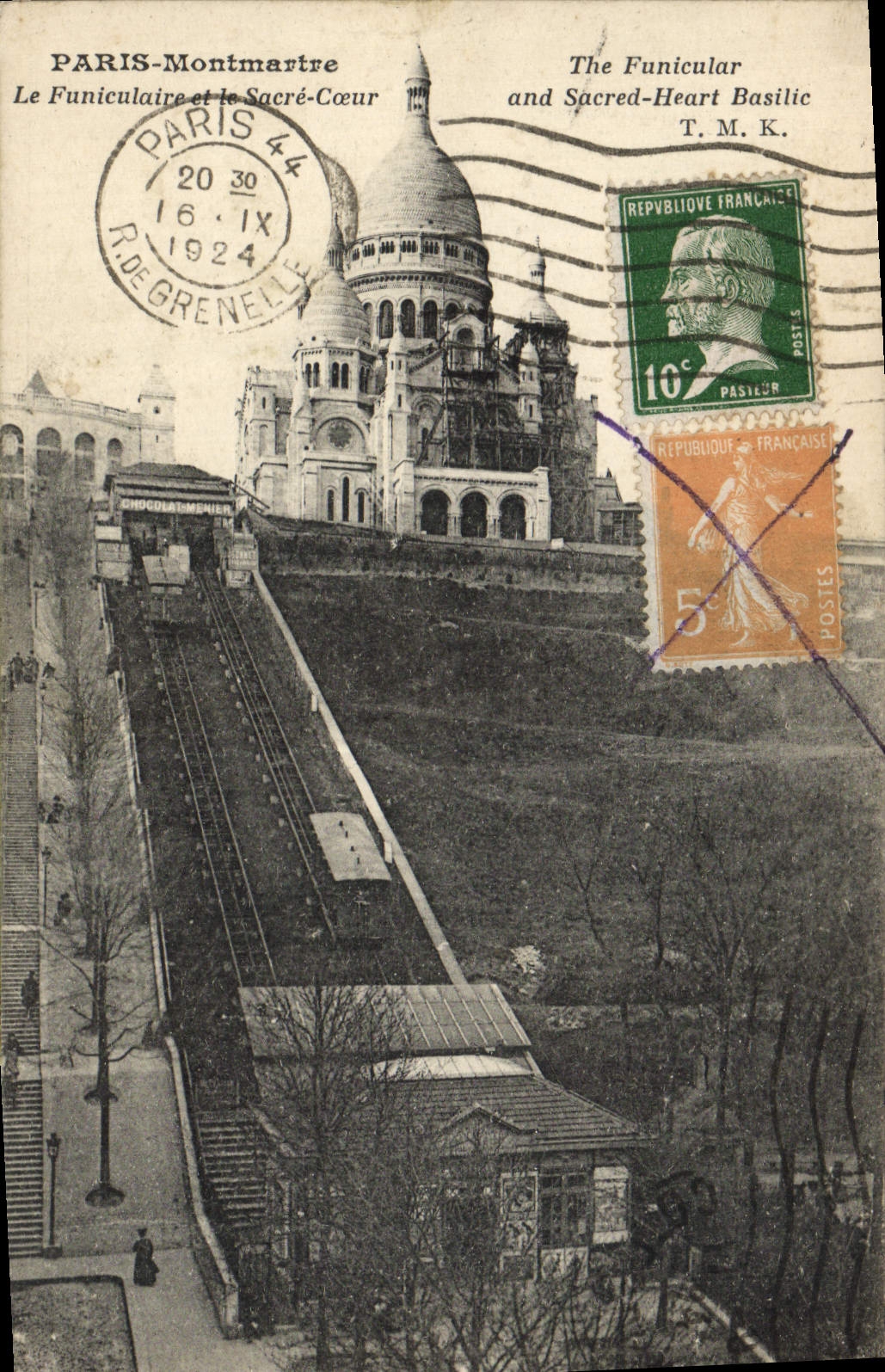 CPA Paris Montmartre Le Funiculaire Et Le Sacre Coeur